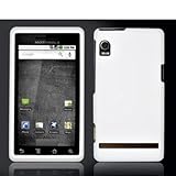 White Rubberized Snap-On Hard Skin Case Cover for Motorola Verizon Droid A8 ....