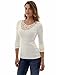 PattyBoutik Women's Scoop Neck Crochet Lace Inset Ribbed Blouse