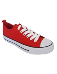 Shoes: Twisted Womens Hunter Stylish Canvas Fashion Sneaker - Red, Size 7