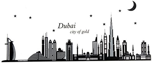 DimsumShop Fluorescent Glow Dubai City Building Luminous Wall Sticker