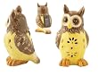Ceramic Owls Color Changing Solar Garden Statuary (Set of 2)