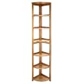 Flip-Flop 6 Shelf Folding Corner Bookcase - Medium Oak