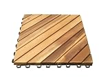 Outdoor Living : VIFAH V368 Acacia Hardwood 12-Slat Deck Tiles, 10-Pack