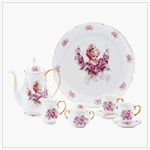 10 Pc Porc Cherub Doll Tea Set