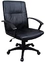 "Madison" Leather Executive Office Chair w/ Black Base & Gas Lift & Tilt w/ Lumbar Support