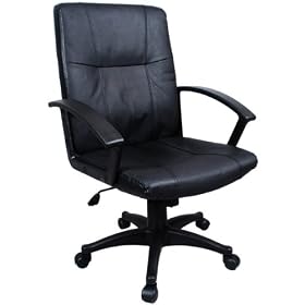 Madison Leather Executive Office Chair w  Black Base and Gas Lift and Tilt w  Lumbar... by The Green Group