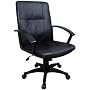 "Madison" Leather Executive Office Chair w/ Black Base & Gas Lift & Tilt w/ Lumbar Support
