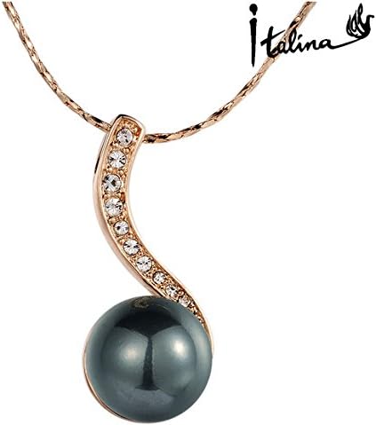 Popular Fashion Italina Rigant Elegant New Arrival Elegant Pendant Necklace Pearl Necklace Made With Austrian Crystal StelluxRG75280 By Eva Fs.