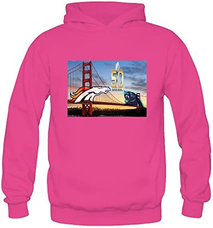 Bod Hoody Super Bowl San Francisco Denver Broncos VS Carolina Panthers Women's Hoodies Pink Large