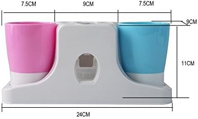 ActionFly Hands Free Toothpaste Dispenser Automatic Toothpaste Squeezer and Toothbrush Toothpaste Holder and Mug Stand Organizer Set with 2 Cups