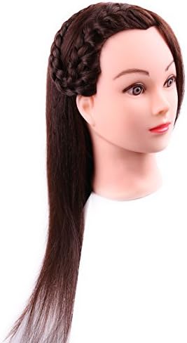 20-22" Cosmetology Mannequin Manikin Training Head with 50% Human Hair[ can be curled ]New Bee Hair