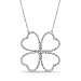 Victoria Kay 1/10ct White Diamond Four Leaf Clover Heart Necklace in Sterling Silver, 18