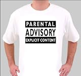 Produkt-Bild: TS1022 SMALL WHITE PARENTAL ADVISORY EXPLICIT CONTENT FUNNY QUALITY T SHIRT