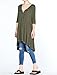Mordenmiss Women's Half Sleeve High Low Loose Tunic Tops Casual Tee Shirts Army Green-XXL