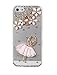 Leegoal Bling Clear Handmade 3D Flower & Pink Skirt Girl Crystal Diamond Rhinestone Skin Case Cover For iPhone 5 5g