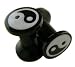 Acrylic Ying Yang Symbol Ear Plugs - Ying Yang Symbol Solid Ear Gauges (00 Gauge)