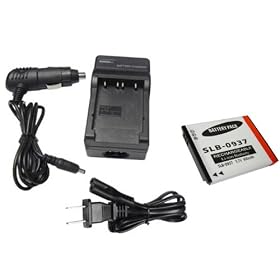 New View SLB-0937 Camera battery and charger set Suitable for Samsung camera