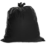 Genuine Joe GJO01535 Heavy Duty Low-Density Puncture Resistant Can Liner, 60 gallon Capacity, 56" Length x 39" Width x 1.50 mil Thickness, Black (Box of 50)