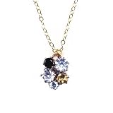 14K Gold Black Diamond, Citrine and White Topaz, The Itty Bitty Pendant, (TM) by Suz Andreasen, MADE IN AMERICA