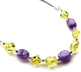 Honey Faceted Amber, Crystals and Sterling Silver Designer Necklace