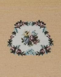 Miniature Floral Needlework in Tan by Lindee's Little Linens