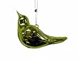 Sugared Fruit Shiny Green Bird Looking Forward Glass Christmas Ornament 5"