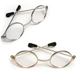 Doll Eyeglasses Set for 18 Inch American Girl Dolls - 1 Pair Gold Doll Eyeglasses & 1 Pair Silver Doll Eyeglasses - Set of Gold & Silver Doll Glasses