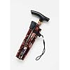 LIGHT FOLDING WALKING STICK 4 PCE. DARK RED FLORAL