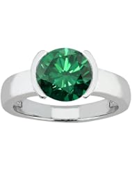 2.20 Ct Round Green SI1/SI2 Diamond 14K White Gold Ring