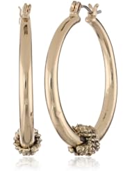 Napier "X World" Gold-Tone X Click it Medium Hoop Earrings