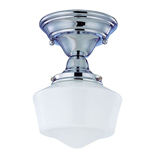 6-Inch Schoolhouse Ceiling Light in Chrome Finish