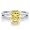 Sterling Silver 925 Cushion Cut Canary Cubic Zirconia CZ 2pc Ring Set - Nickel Free Engagement Wedding Ring Set Size 5