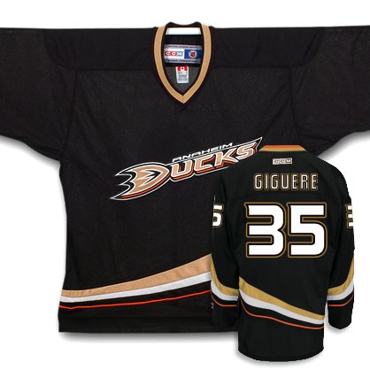 Buy GIGUERE #35 Anaheim Ducks CCM 550 Series Replica NHL Hockey Jersey (NHLPA Certified Custom Sewn...