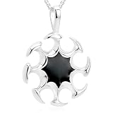 Unique Sun Pendant Necklace Sterling Silver
