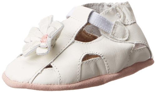 Robeez Pretty Pansy Soft Sole Sandal (Infant),White,0-6 Months M US Infant