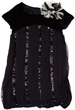 MISS GRANT Sequin Tulle Dress -34 -BLACK