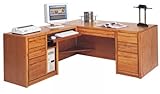 Contemporary Desk and Left Return (Golden Oak) (68.2"W x 29"H x 32"D)