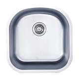 Kraus KBU15 20-Inch Undermount Single Bowl 16 Gauge Kitchen Sink, Stainless Steel