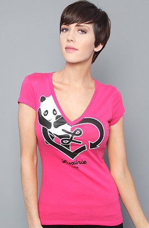 Luxirie by LRG The Panda Love Tee in Poppy,T-shirts for Women