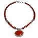 Romantic Valentine Gifts Silver Carnelian Necklace Amulet 18.5 inches (gnklc323)