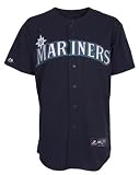 MLB Seattle Mariners Adult Short Sleeve 6 Button Synthetic Replica Jersey (Mariner Navy, X-Large)