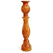 Handmade Wooden Candleholder With Natural Finish And Delicate Leaf Pattern