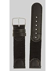 Mens Swiss Army Style Watchband - Color Black Size: 19mm Watch Band - by JP Leatherworks