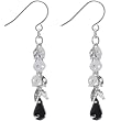 Fallen Skull Black Dangle Earrings