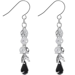 Fallen Skull Black Dangle Earrings