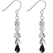 Fallen Skull Black Dangle Earrings