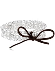NINE WEST VINTAGE AMERICA "Silver Spurs" Worn Silver Triple Stretch Bracelet, 2.3"