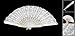 uxcell Sequin Flower Detailings Nylon Hand Folding Fan White