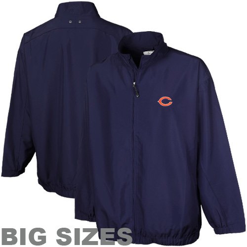Cutter & Buck Chicago Bears Navy Blue Astute Big Sizes Performance Full Zip Windshirt (XXX-Large)