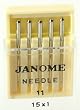 Janome Sewing Machine Universal Needle Size 11 in 5 needles per pack by Organ